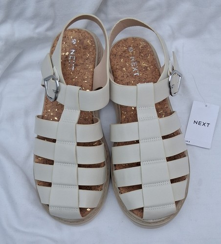 Ladies next cream sandals - cream,