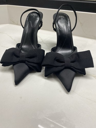 Zara black bow high heel - zara,