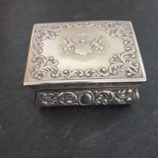 Stunning Ornate Antique Mappin & Webb Solid Silver Table Top Snuff Box  132g 