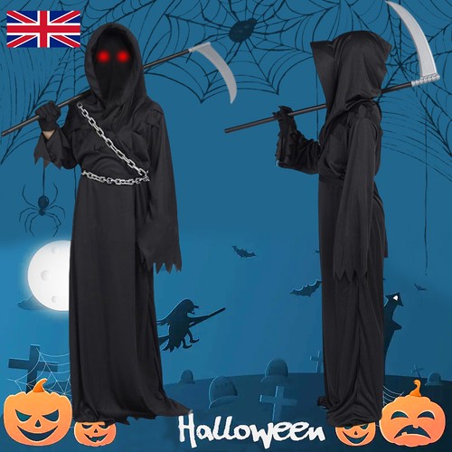 Kids black grim reaper costume - grim,