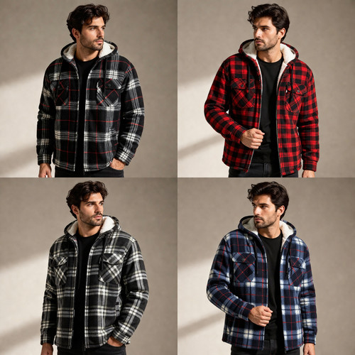 Mens padded hooded - padded, sherpa
