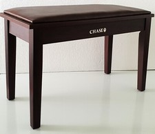 Chase Piano Digital Keyboard Stool Bench in Brown Wood Effect with Seat Storage*