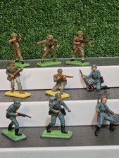 Britains Deetail German & British Infantry Mixed Soldiers Vintage 70s x 9