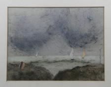 GABRIELLE BELLOCQ 1920-1999.  Post War Impressionist Coastal Seascape Painting.