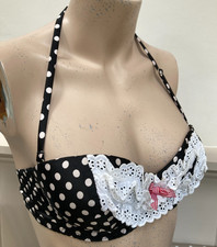 Agent Provocateur 32B bikini bra top NEW halter strapless underwired polkadot