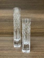 2 x Cut Crystal Glass Vases