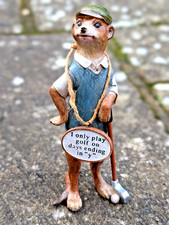 Country Artists Magnificent Meerkats Figurine Golfer Humour Gift Resin Ornament