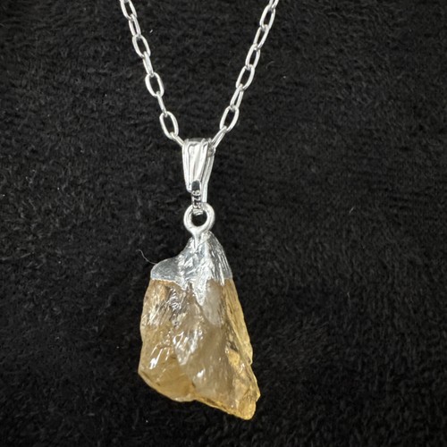 Citrine raw pendant - pendant, and