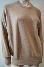 BAMFORD & SONS Beige Brown 100% Cashmere Car Detail Jumper Sweater Top Sz:L