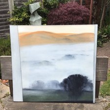 Carol Ann Tyler (d.2022) Yorkshire Artist Oil On Canvas Fog In Wensleydale