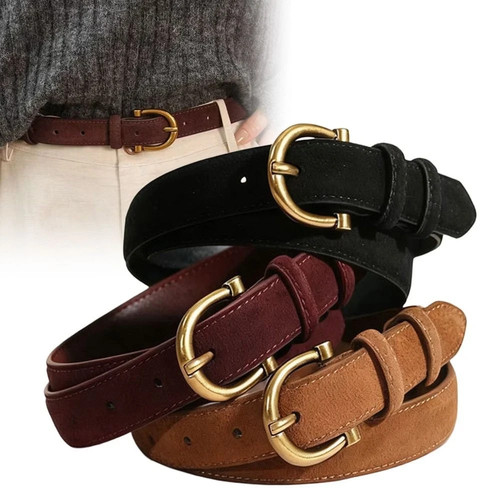 Pin buckle suede leather - buckle, belt