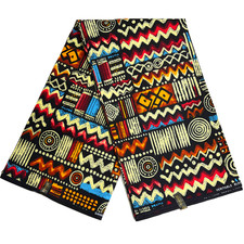 African Fabric Tribal Ethnic Print Yards 100% Cotton Sewing Crafting Material