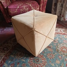 Velvet Cube Foot Stool /