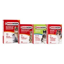 RidaWorm Cat Dog Wormer Multi Worming Tablets Treatments Kill Roundworm Tapeworm