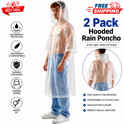 Clear waterproof poncho - 2, x