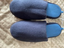 New Mens Navy Blue Mule Size S/M Slippers Slip On