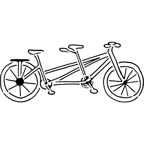 Tandem bicycle stencils - stencils, /