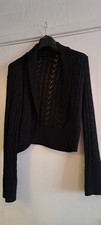 Black Lacy Knit Bolero Cardigan,  Size 16-18