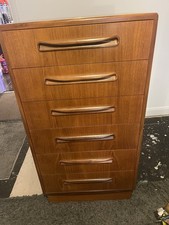 G Plan Fresco Tallboy Chest of 6 Drawers, Teak, made in week 40 1975.