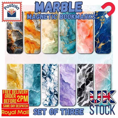 Marble magnetic bookmarks set - marble,