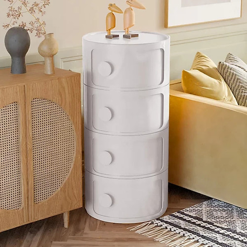 Tier white round plastic - 4-tier,