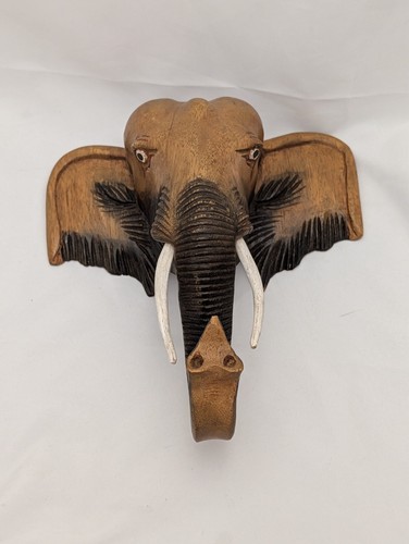 Wooden carved elephant head - head, to