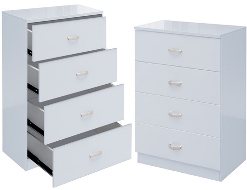 High gloss chest drawers - high,