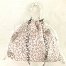 Champagne White floral fabric