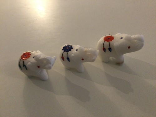 Handmade marble elephant - elephant, inlay