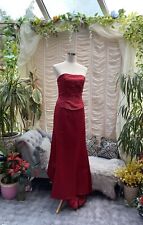 Ladies Dress Red Embroidered Beaded Gown Claret Red Alfred Angelo Size 8 UK
