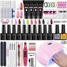 Gel Nail Polish Kit with UV Lamp & Electric Nail Drill Soak Off Set Tools