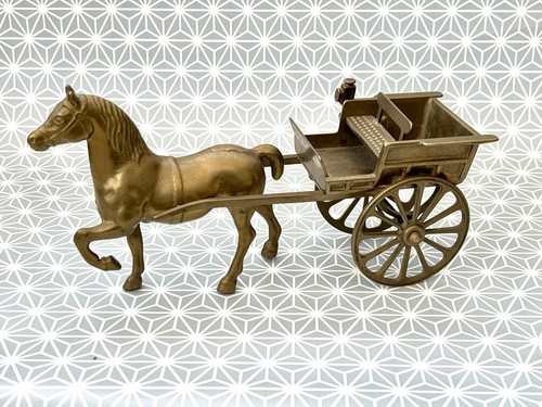 Lovely brass horse and - brass, cart