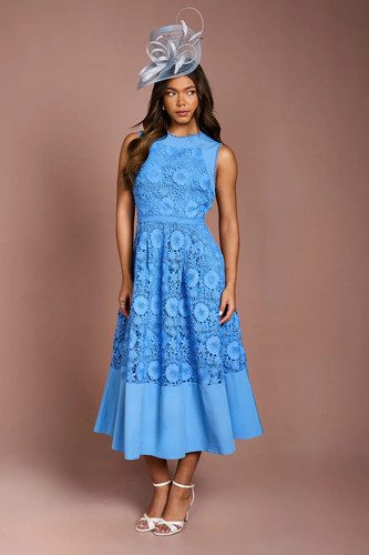 Coast blue fit flare dress - blue, &