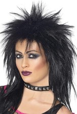 Black Rock Diva Wig Ladies 80s