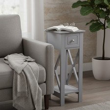 70cm Sofa Side Tea Table Bedside/Lamp/Plant Stand Wooden Unit with Drawer Shelf