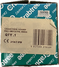 CRABTREE 50A SHOWER PULL CORD SWITCH POLISH BRASS 2167/PB