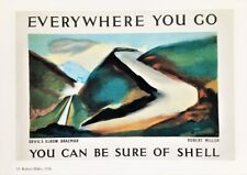 SHELL OIL 1980s Vintage Book Plate - Devils Elbow Travel Transport Poster Repro