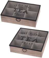 Wooden Tea Box with Glass Lid