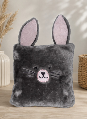 Pretty faux fur rabbit cushion - rabbit,