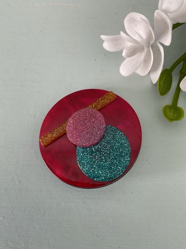 Geometric acrylic brooch - geometric,