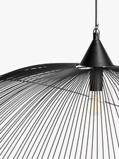 John Lewis Hiko XL Decorative Curved Metal Pendant Ceiling Light - Black A