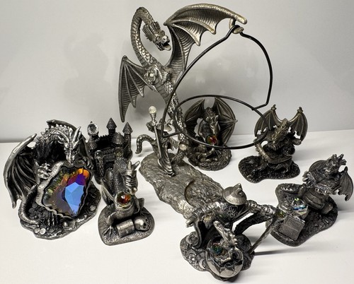 Large pewter fantasy dragon - fantasy,