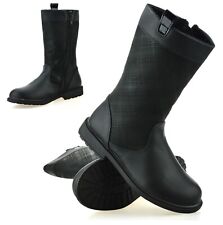 KIDS SCHOOL SHOES BLACK BIKER