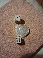2 Bone  Antique Small Dice