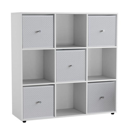 Cube white wooden - wooden, bookcase