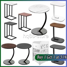 C Shaped End Table Slide Under