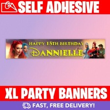 Descendants Disney Kids Personalised Birthday Party Self Adhesive Banner! XL!