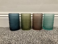 Set Of 4 Coloured Hobnail