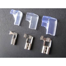 6.3 / 4.8 / 2.8 mm Right Angle - L Shape Flag Spade Crimp Terminals pvc cover UK