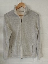 Weird Fish ecru/neutral zip macaroni sweatshirt size L/12-14